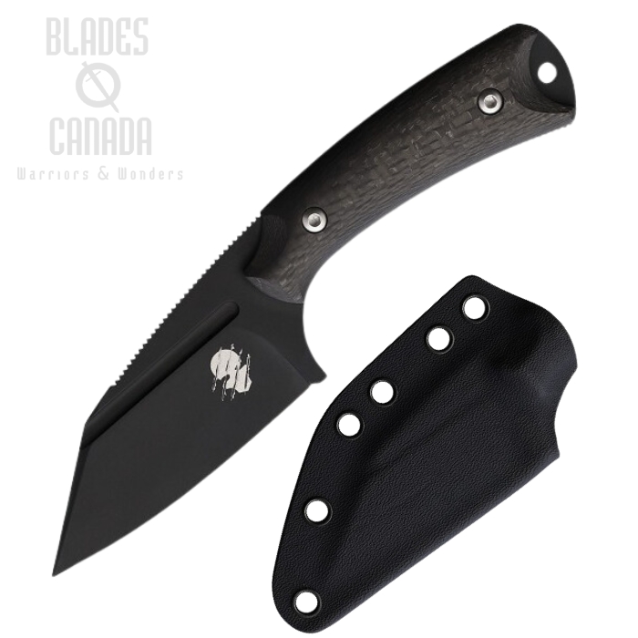 Akeron La Sanction By Bastinelli Fixed Blade Knife, N690 Black SW, Carbon Fiber, AKN002CF